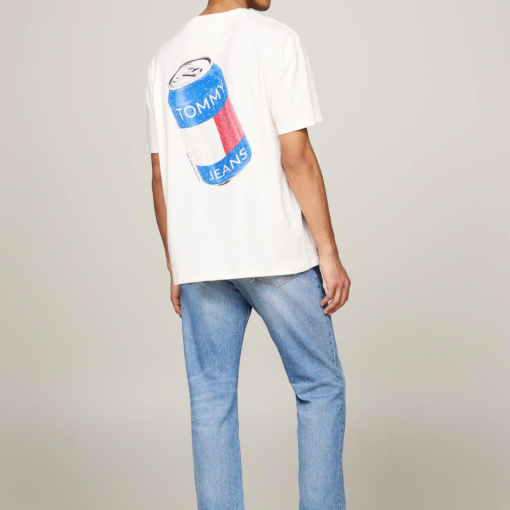 tricou tommy jeans alb outlet