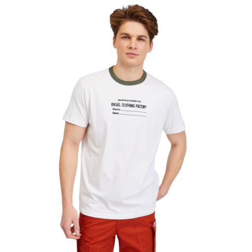 Tricou Diesel Barbati Alb Outlet