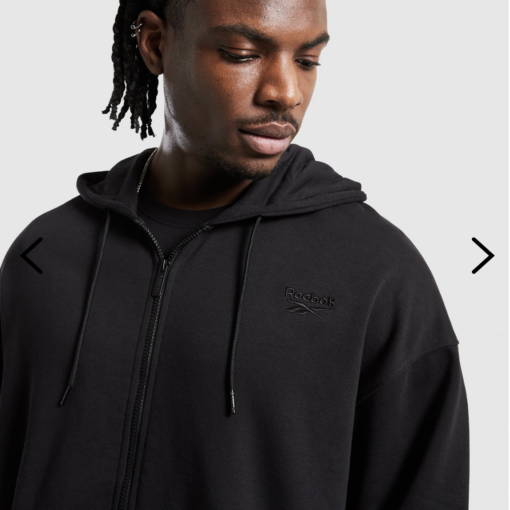 Hanorac cu Fermoar Reebok Negru Bărbați - imagine 3
